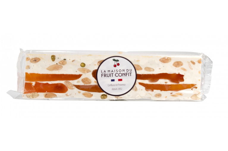 White nougat with candied fruit