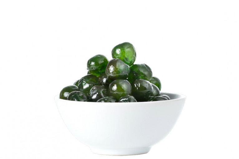 Jar of candied green cherries 500g