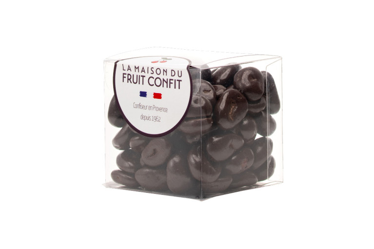 coeurs de Cranberry enrobés au chocolat noir
