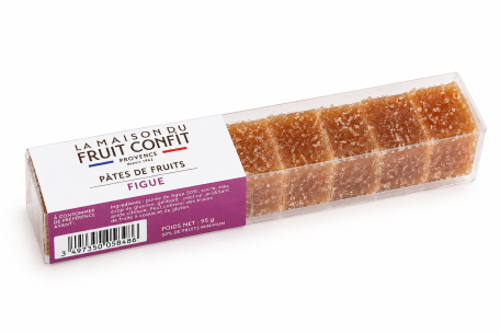 Pâte de fruit à la figue 90 g : 51 % de pulpe, tendre et fondante