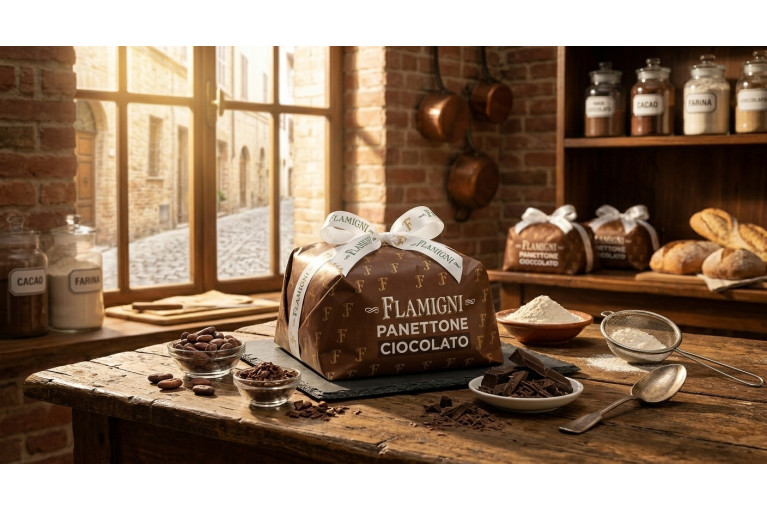 Iced Chocolate Panettone 500 g with Natural Sourdough, No Raisins or Candied Fruit
