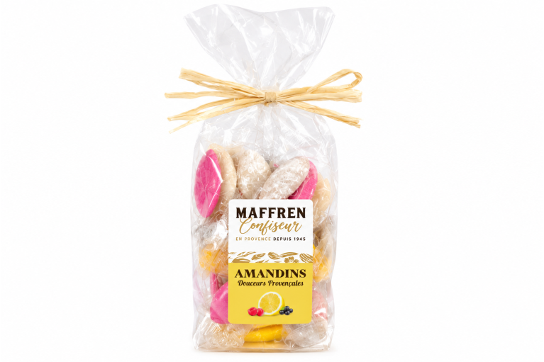 Amandins de Provence framboise, cassis, citron – sachet 100 g
