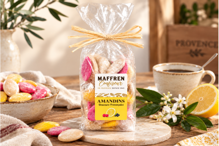 Amandins de Provence framboise, cassis, citron – sachet 100 g