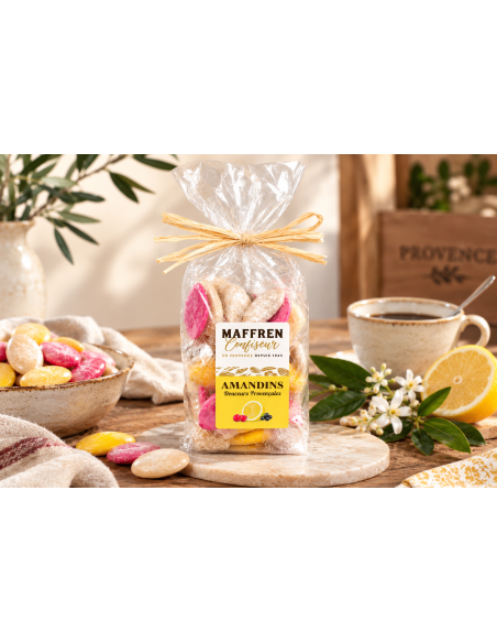 Amandins de Provence framboise, cassis, citron – sachet 100 g